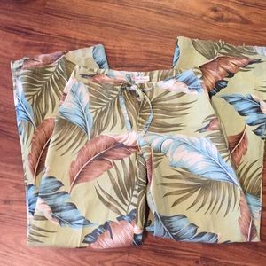 Tommy Bahama silk and linen tropical print pants